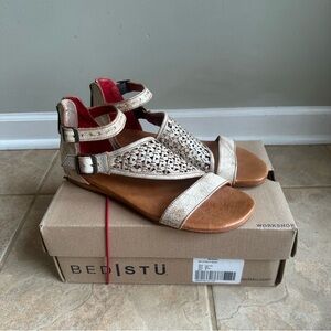 NEW Bed Stu Bellatrix II Women's Nectar Whitewash Flat Sandal 9 M